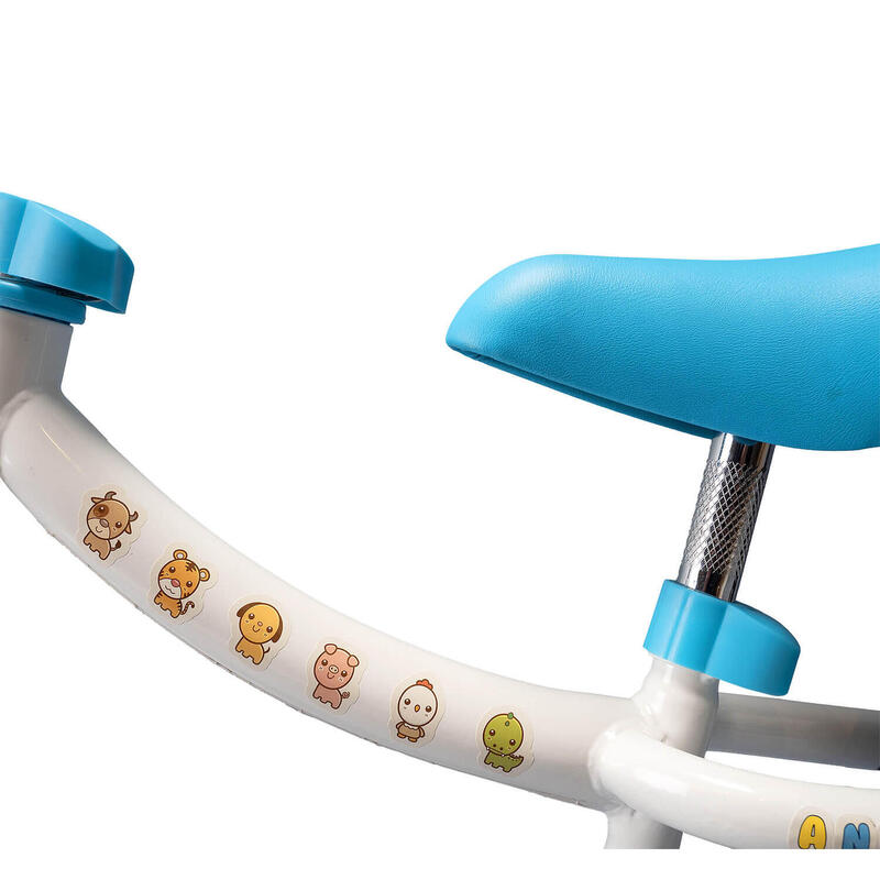 Bicicleta fara pedale pentru copii Baby Bliss cu stickere cadou, 10 inch, alb