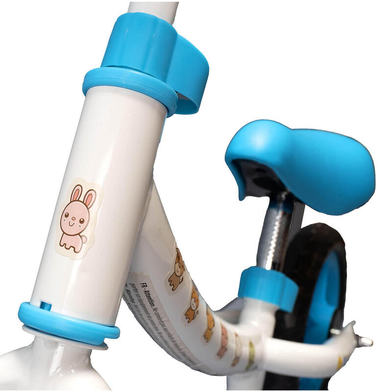 Bicicleta fara pedale pentru copii Baby Bliss cu stickere cadou, 10 inch, alb
