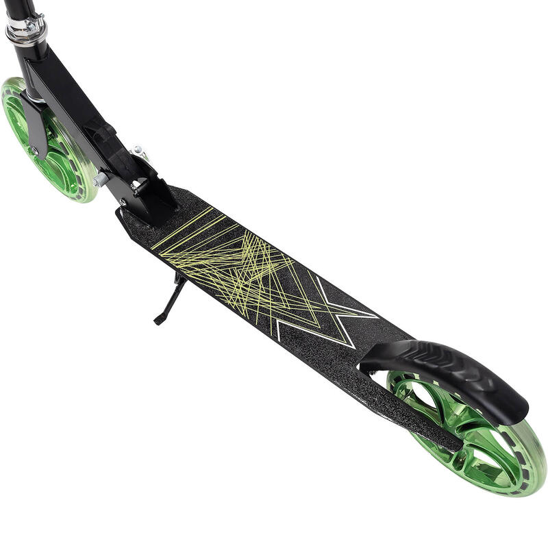 Trotineta Pliabila Flow, cu cric, roti 200 mm verzi, negru
