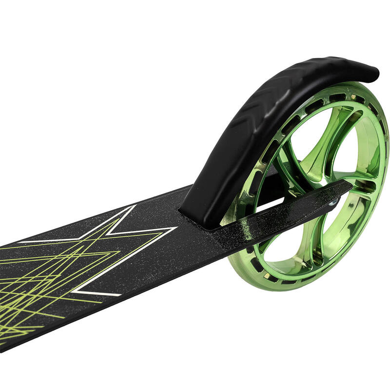 Trotineta Pliabila Flow, cu cric, roti 200 mm verzi, negru