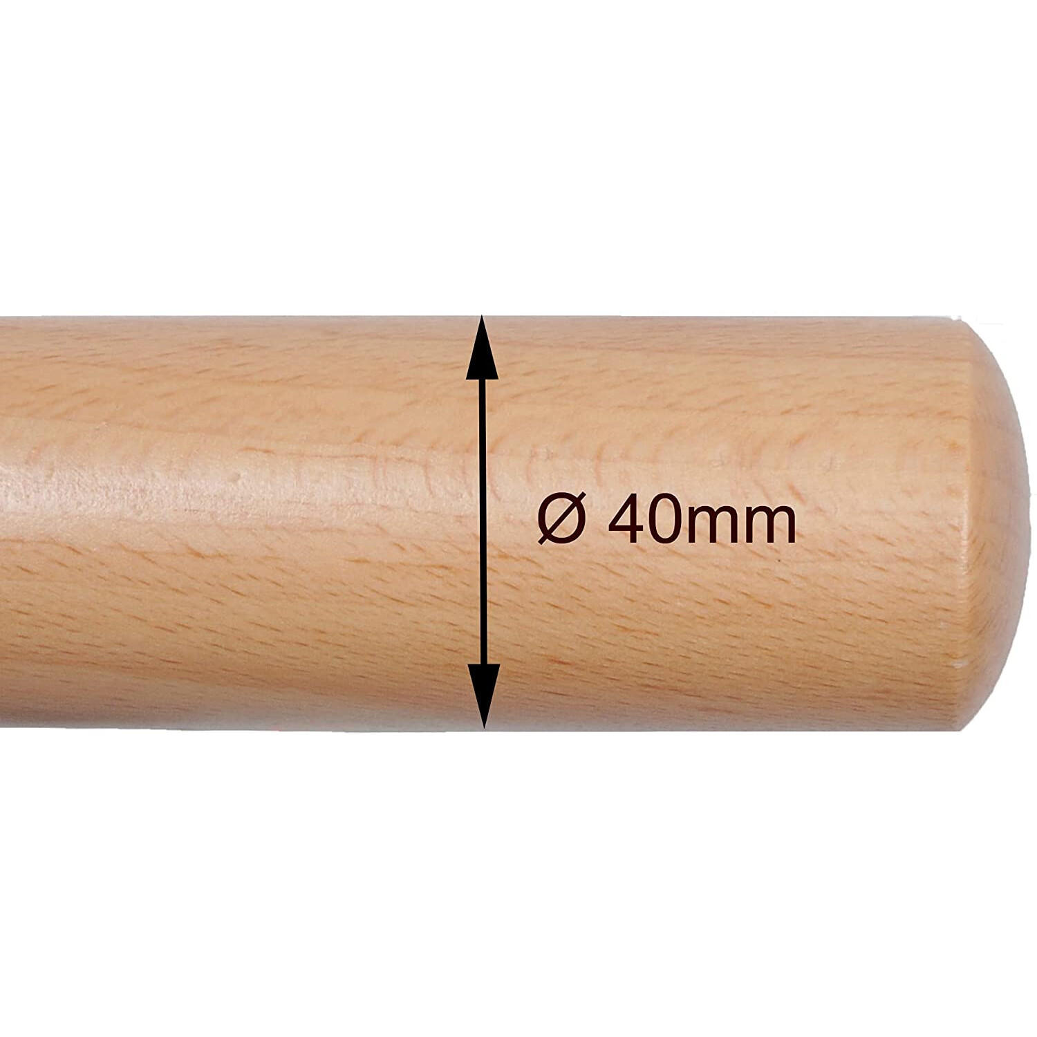 Ballettstange aus Buchenholz, 40mm Durchmesser, zweifach lackiert 2/5