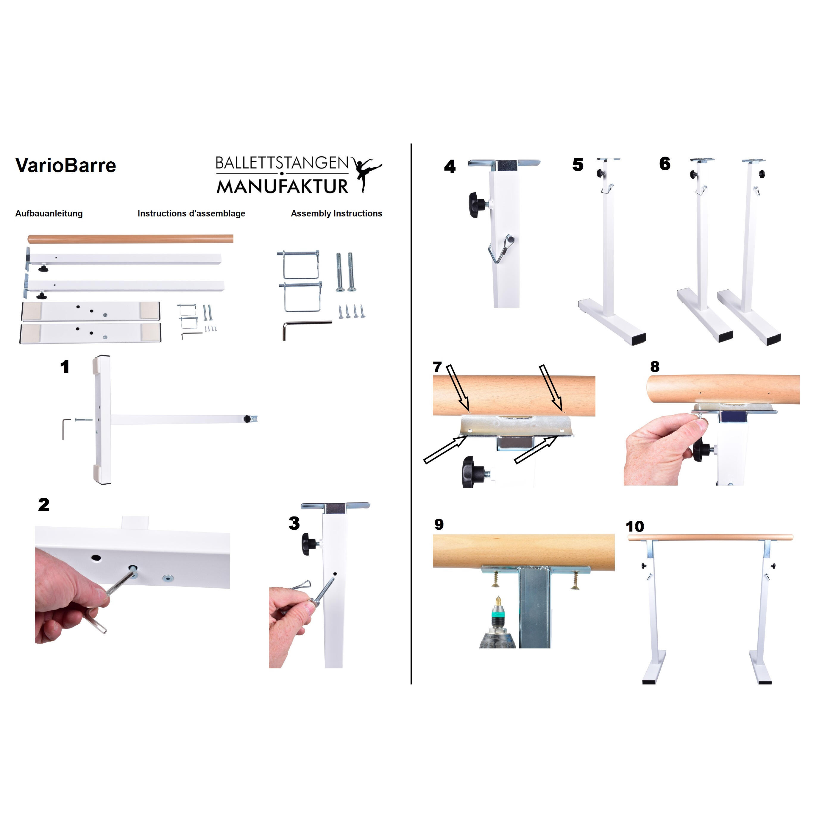 mobile und freistehende Ballettstange "VarioBarre" - 10kg 7/7