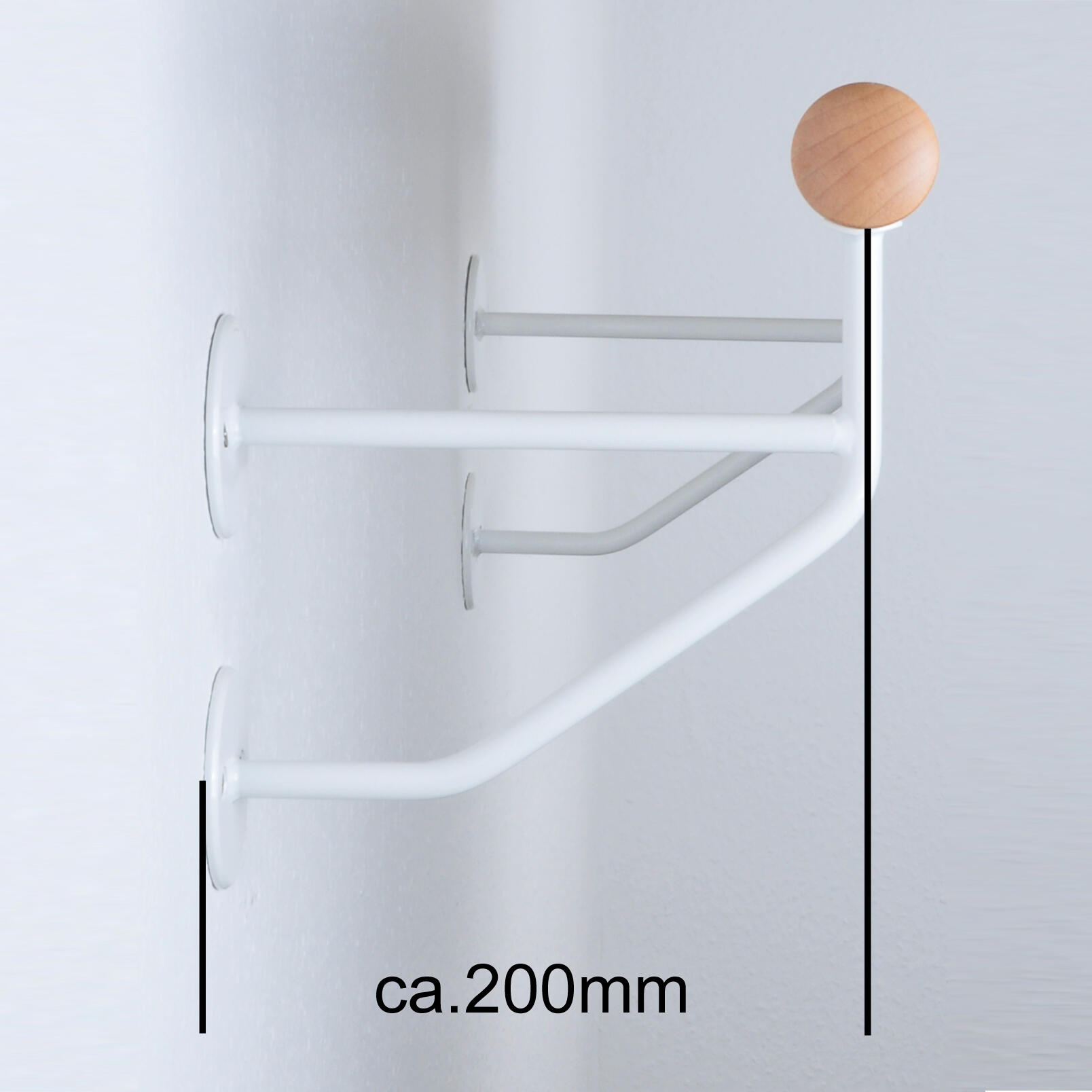 2 x Halter EXPERT mit doppelter Befestigung, 200mm Wandabstand in weiss 2/5
