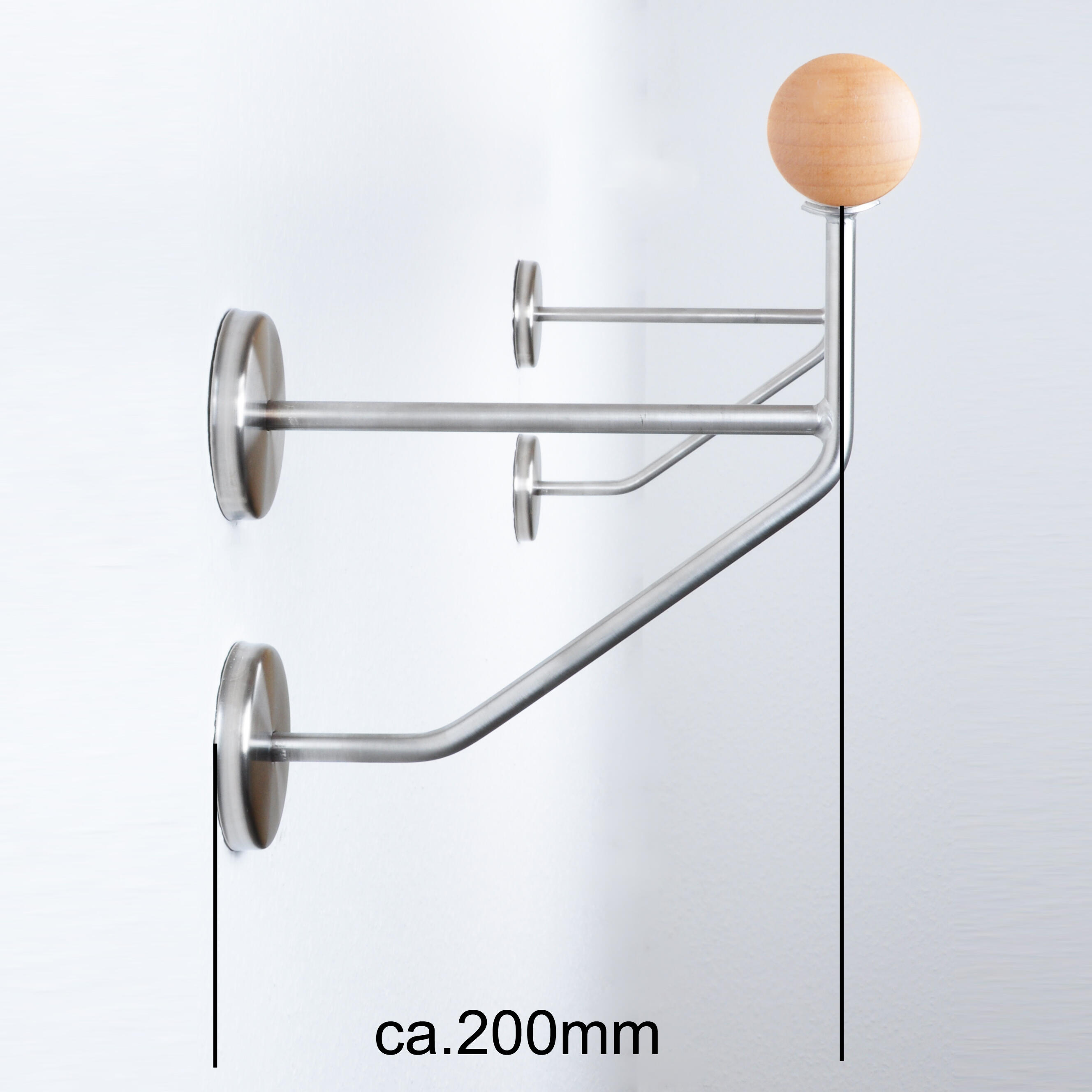 1 x Support de barre de danse PROFI avec double fixation en acier inoxyd. 2/5
