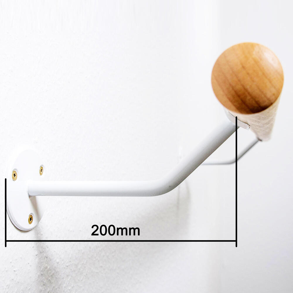 2 x Ballettstangenhalter STANDARD aus Stahl mit 200mm Wandabstand in weiss 2/5