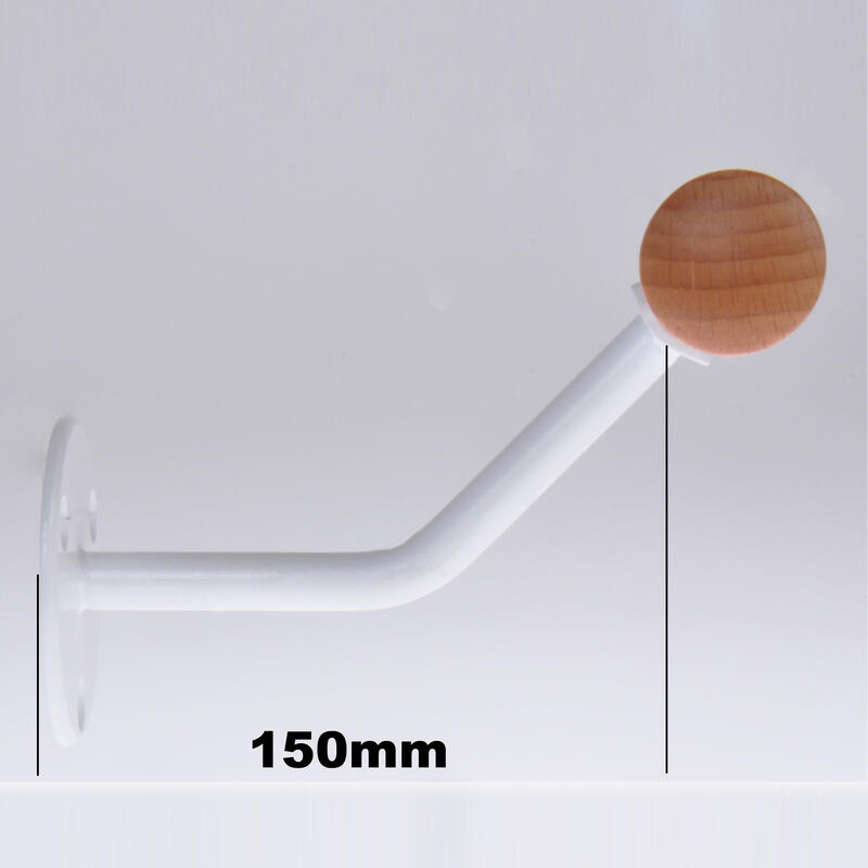 1 x Support de barre de danse classique STANDARD en acier en blanc, 150mm