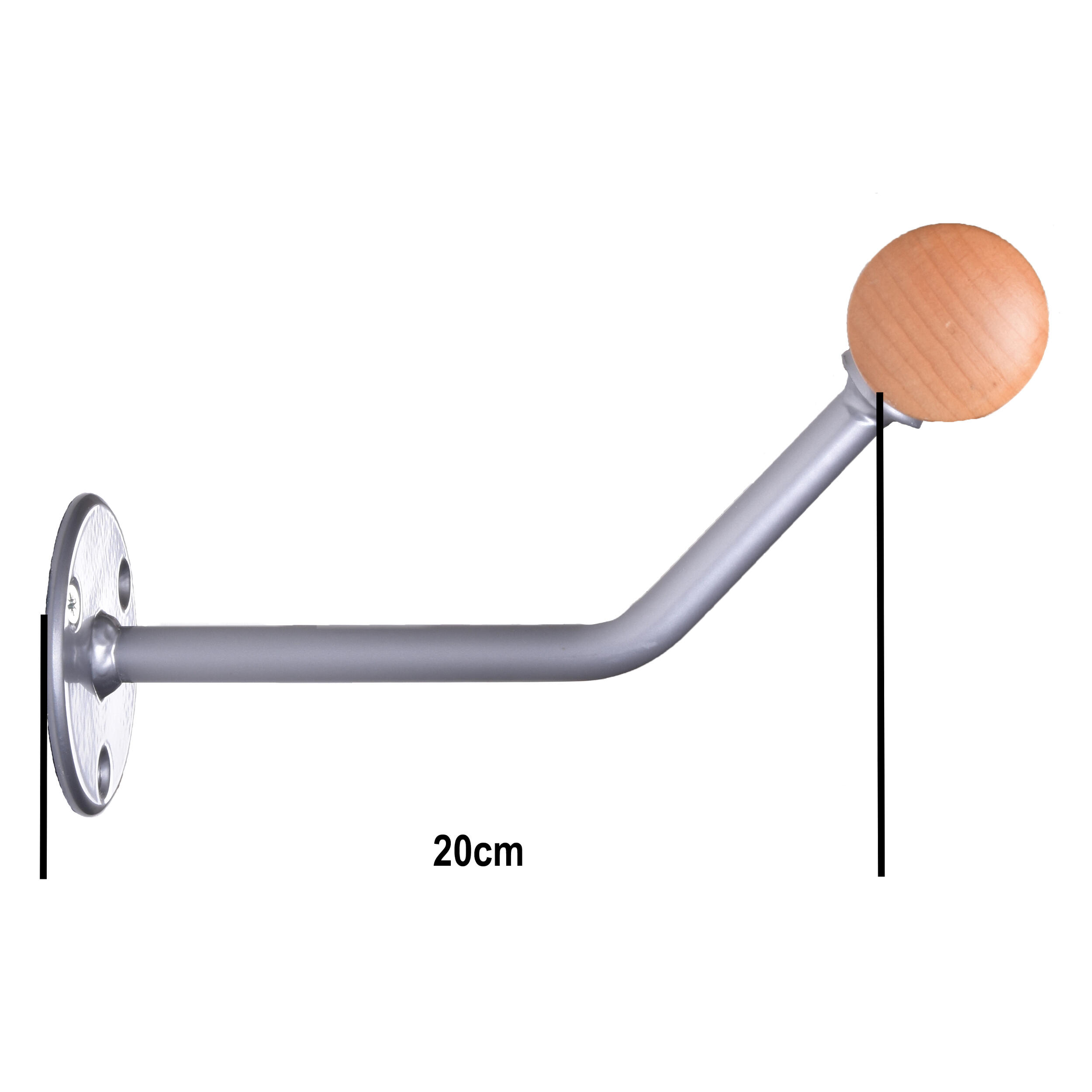 2 x Balletstanghouder STANDARD gemaakt van staal met 200 mm muurafstand in grijs 2/5