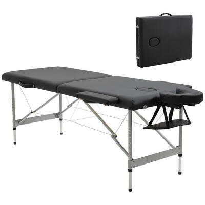 HOMCOM Lettino per Massaggio Portatile e Pieghevole con Altezza Regolabile