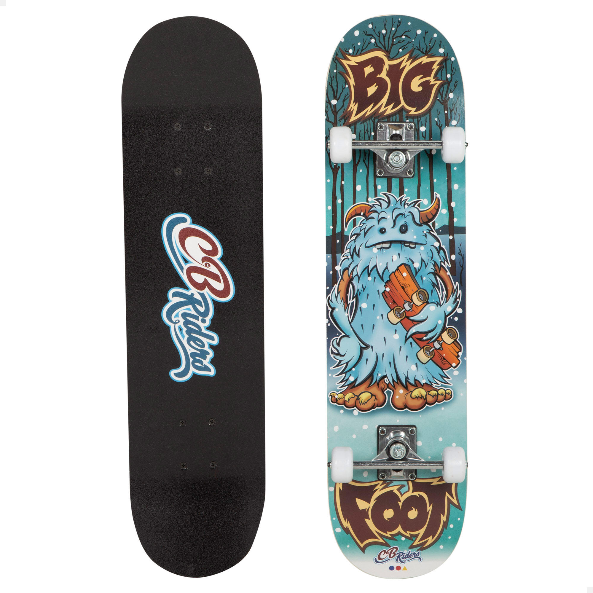 CB RIDERS Skateboard in legno Big Foot con asse in alluminio 79x20 cm CB Riders