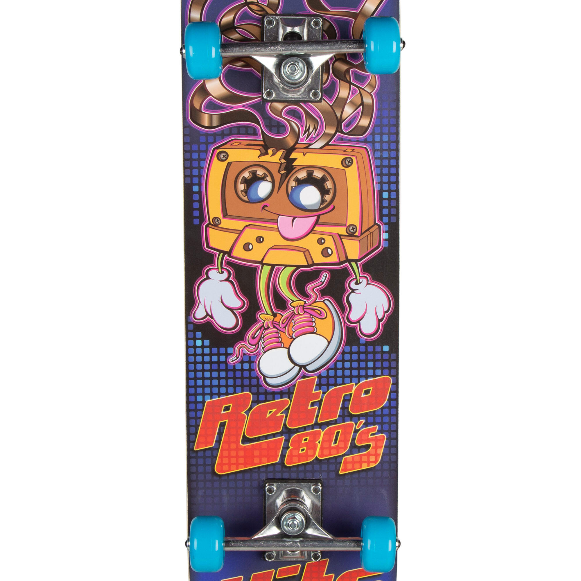 Skate de madeira 79x20 cm e retro atinge o eixo de alumínio 6/7