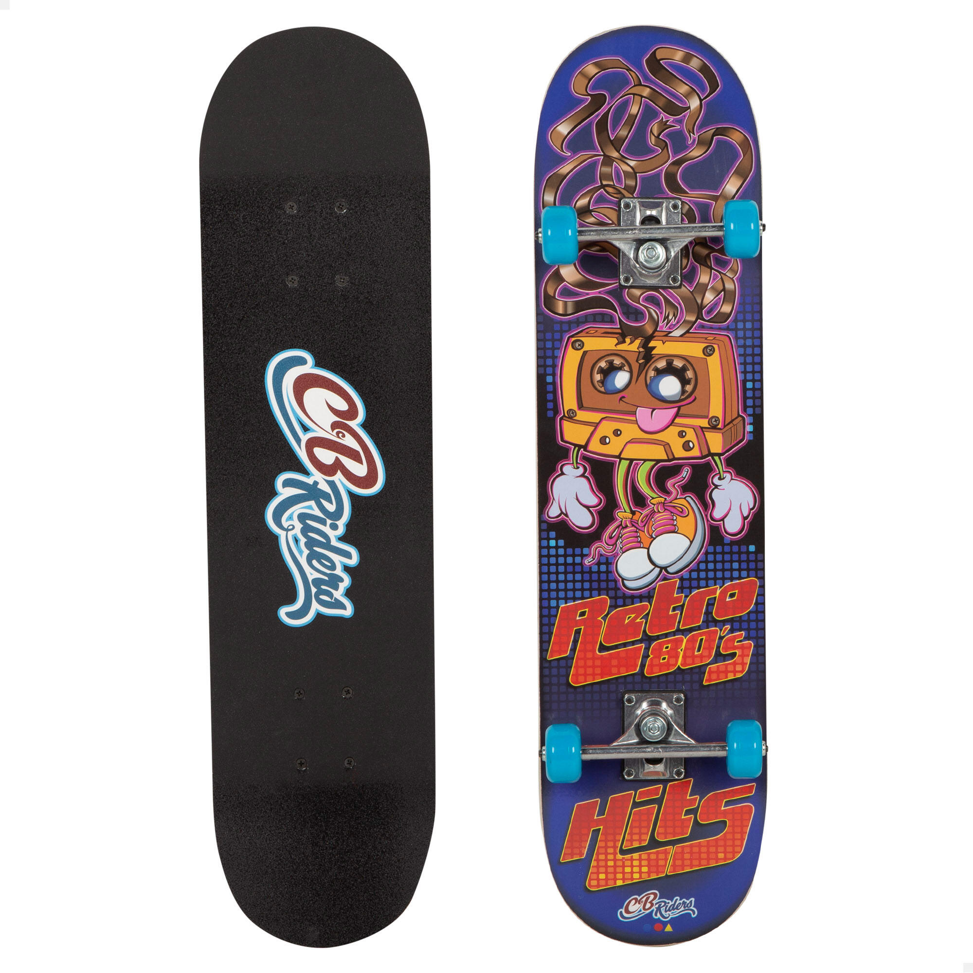 CB RIDERS Skateboard in legno retrò anni '80 con asse in alluminio 79x20 cm CB Riders