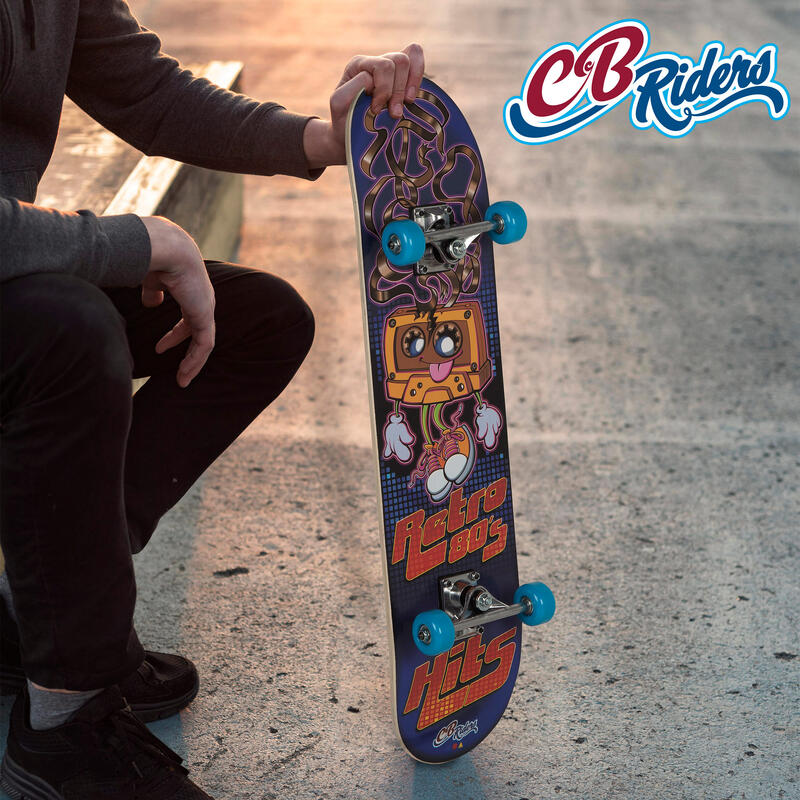 Skateboard en bois Retro 80's avec axe en aluminium 79x20 cm CB Riders