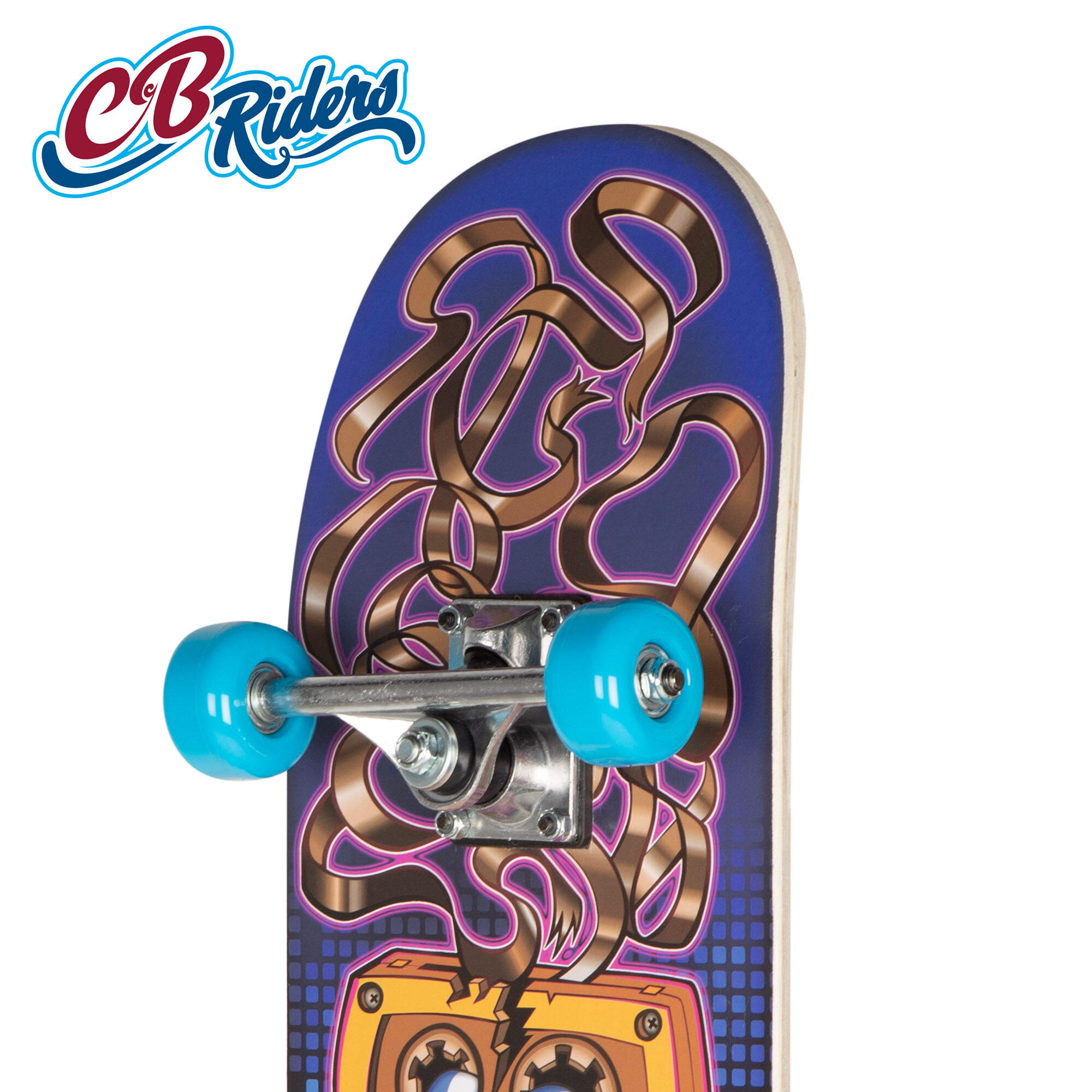 Skate de madeira 79x20 cm e retro atinge o eixo de alumínio 3/7
