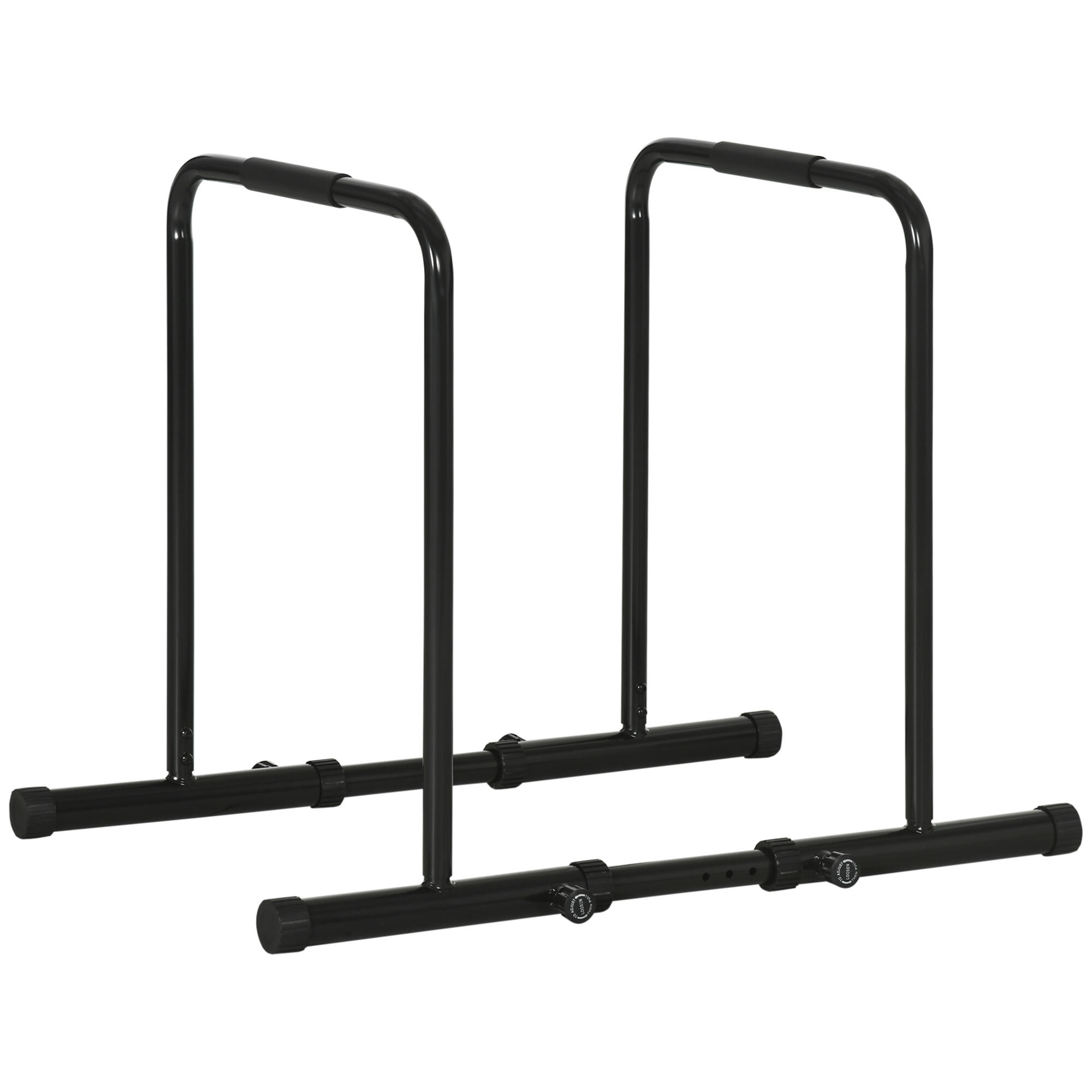 SPORTNOW SPORTNOW Barra per Dip in Acciaio Nero Altezza Regolabile 6 Lunghezze