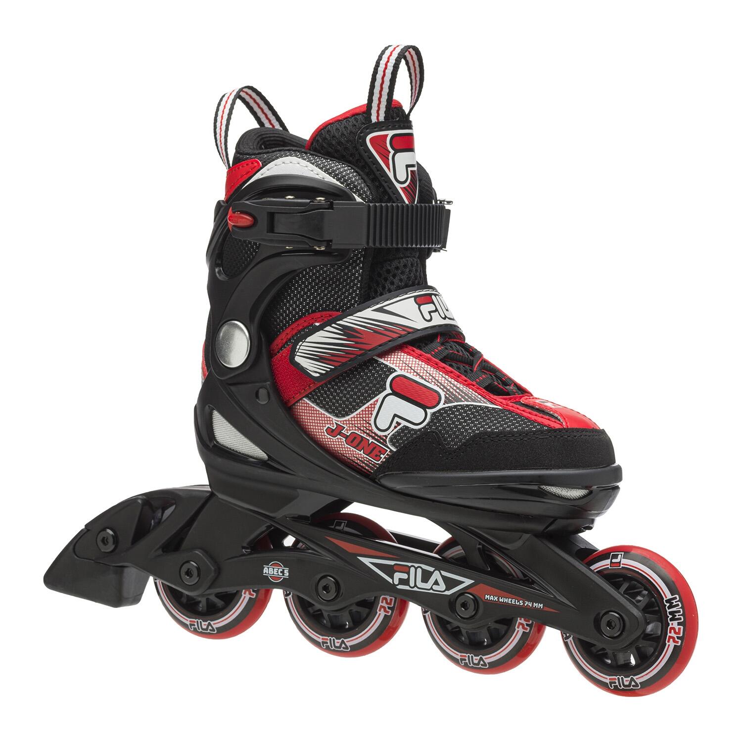 Fila - Patins À Roulettes Fila J-one Pour Enfants - Rollers En Ligne - Noir|rouge - 32/34 - Decathlon