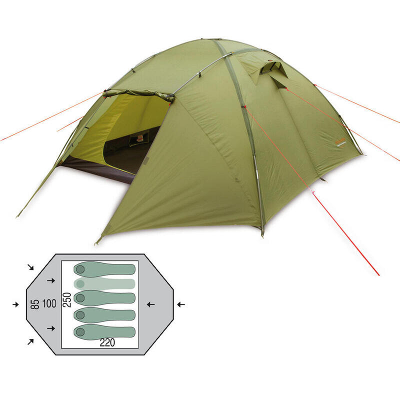 Cort Pinguin Tornado 4, 4-5 persoane, verde, 6.2kg