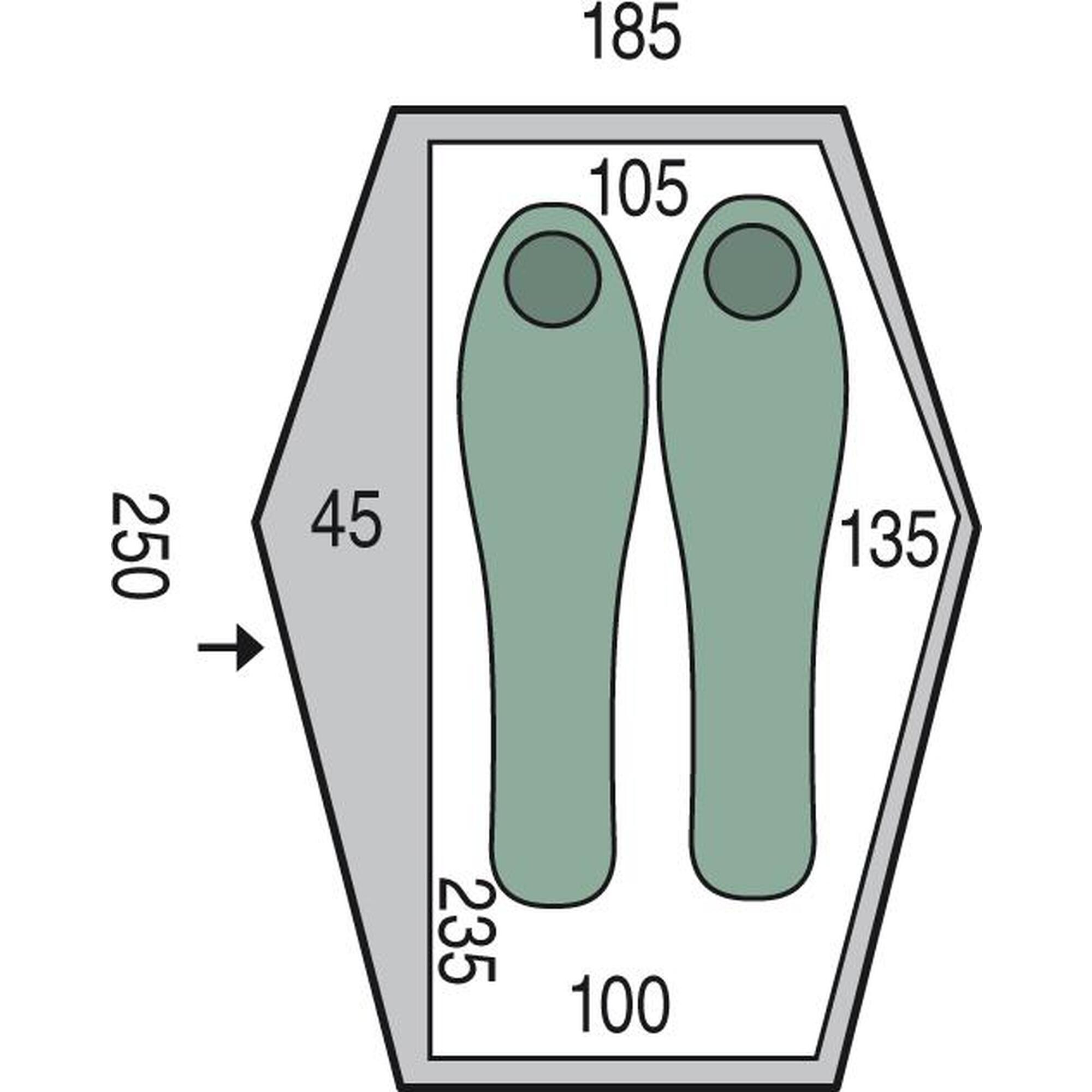Cort Pinguin Echo 2 DAC, 2 persoane, 1.9kg, verde