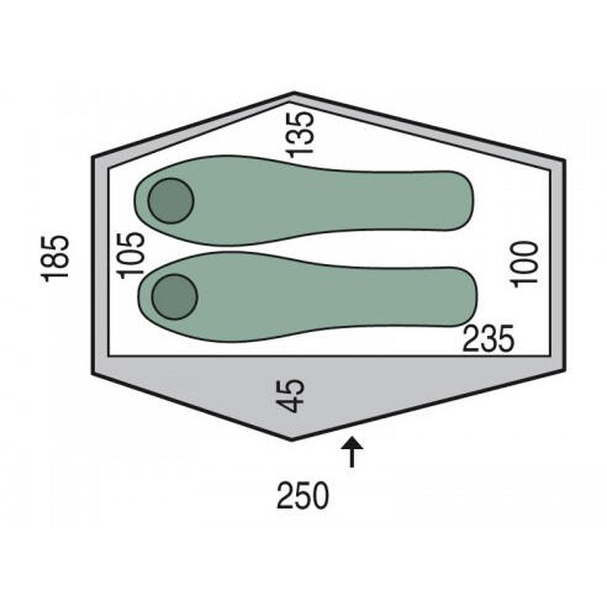 Cort Pinguin Echo 2 DAC, 2 persoane, 1.9kg, verde