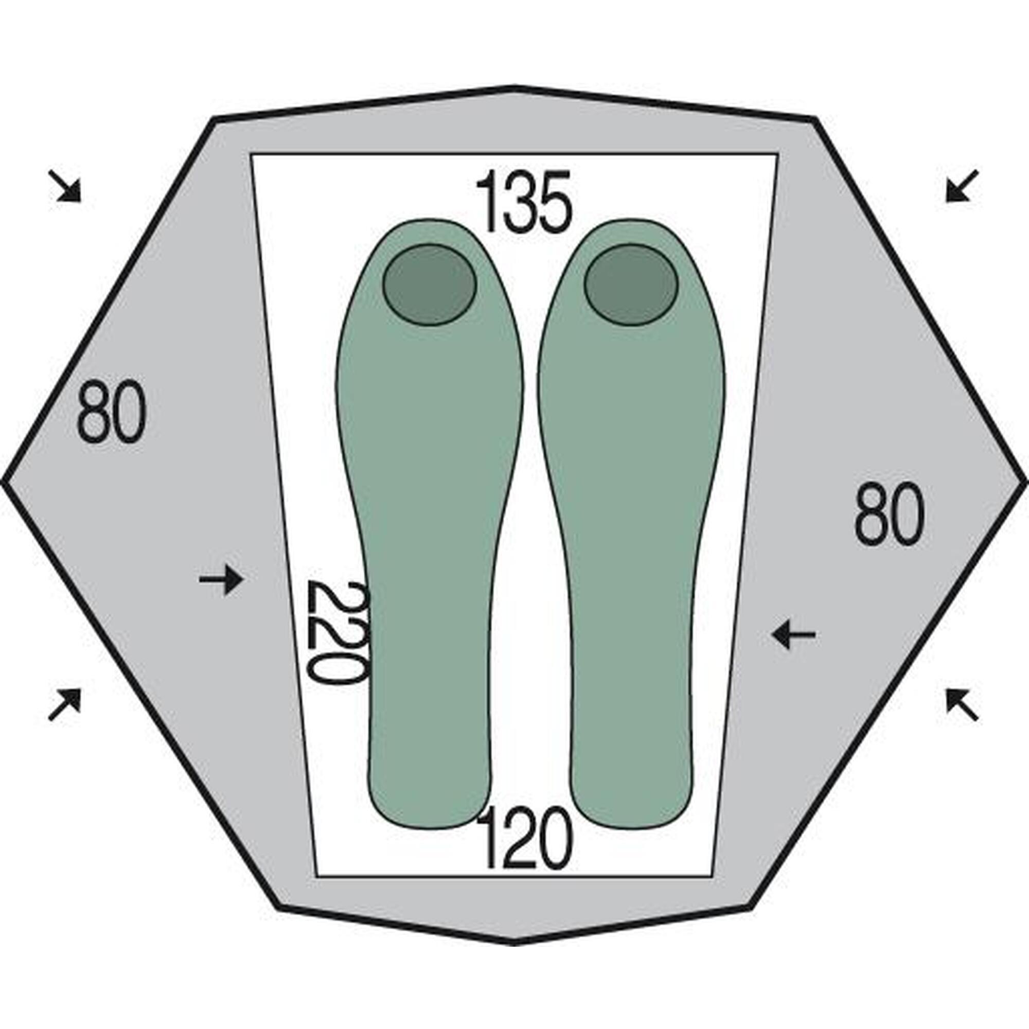 Cort Pinguin Aero 2 DAC, 2 persoane, verde