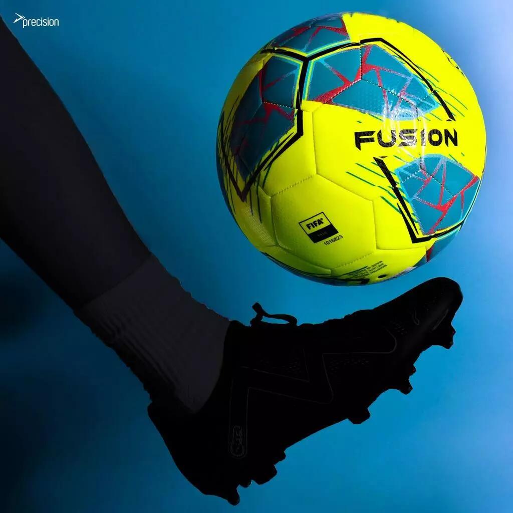 Precision Fusion FIFA Basic Training Ball - Fluo Yellow/Teal/Cyan/Red 2/3