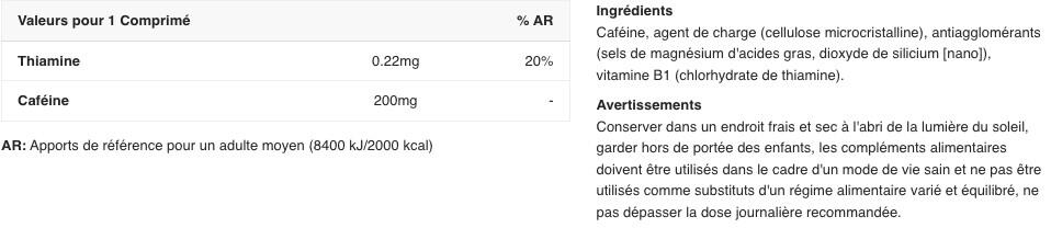 Caféine en comprimés - Caffeine Tabs - 100 Comprimés 2/3