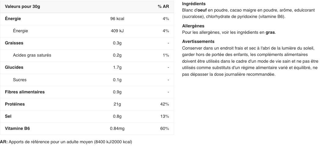 Proteine ​​dell'uovo - Ultra Egg Protein - Cioccolato 700g 2/3