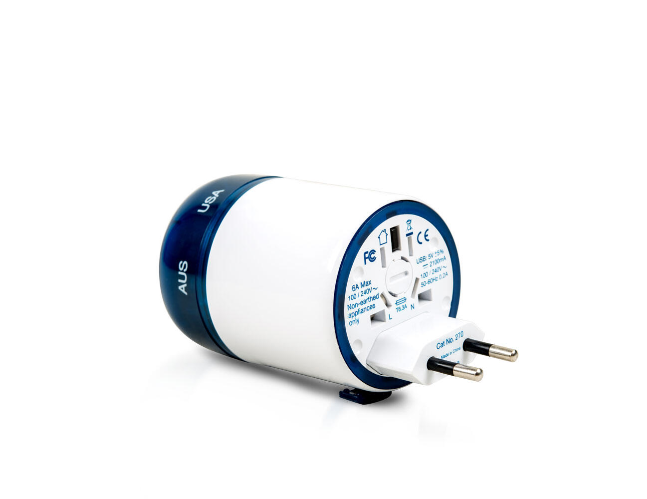 ADAPTADOR MUNDIAL CLAVIJA ELÉCTRICA TODO EN UNO +2USB 4/4