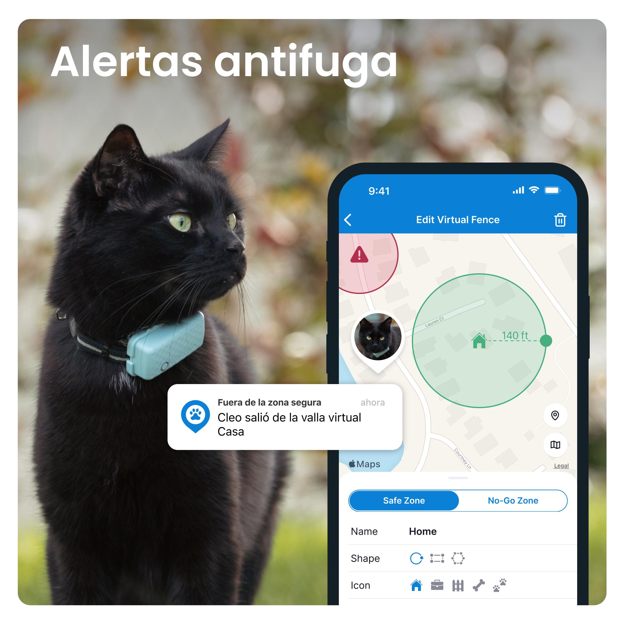 Localizador para gatos con Seguimiento de Actividad - Menta 3/7