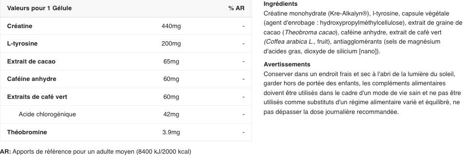 Créatine - Kre-Alkalyn® Performance - 120 Gélules 2/3