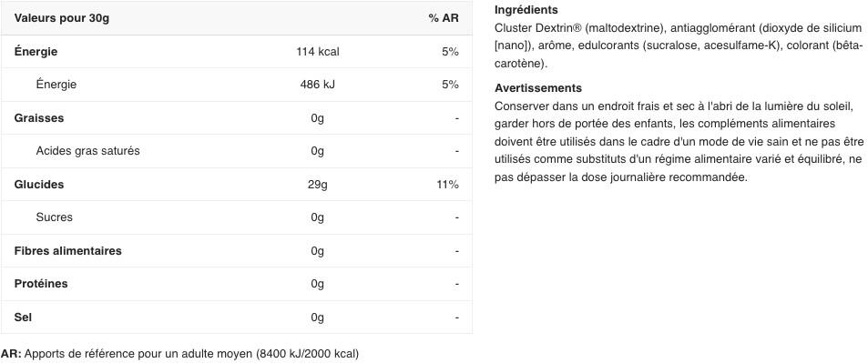 Maltodextrine - GlycoBol® Cluster Dextrin™ - Citron 500g 2/3