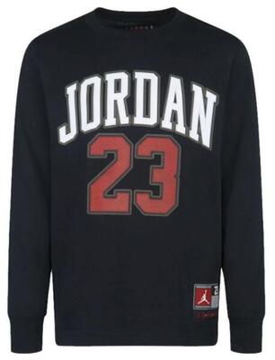 T-SHIRT MANICA LUNGA DA RAGAZZO COLORE NERO ROSSO BLACK