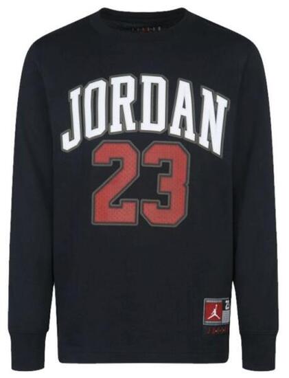 T-SHIRT MANICA LUNGA DA RAGAZZO COLORE NERO ROSSO BLACK