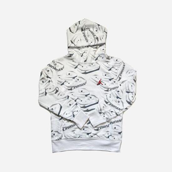 JORDAN - FELPA CON CAPPUCCIO RAGAZZO WHITE