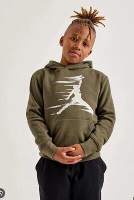 FELPA JORDAN CON CAPPUCCIO RAGAZZO GREEN