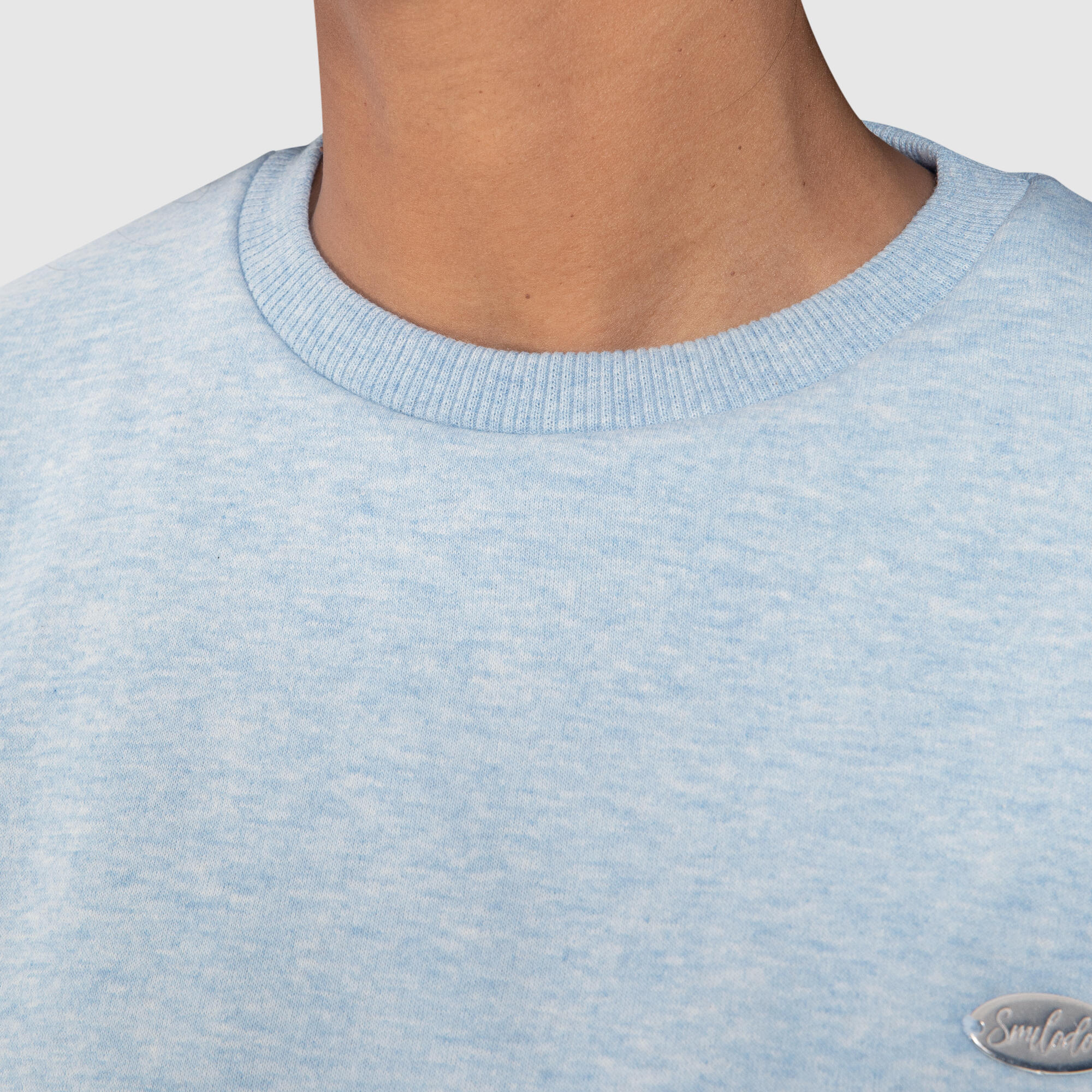 Damen Crop Sweatshirt Amelia Hellblau Melange 5/6