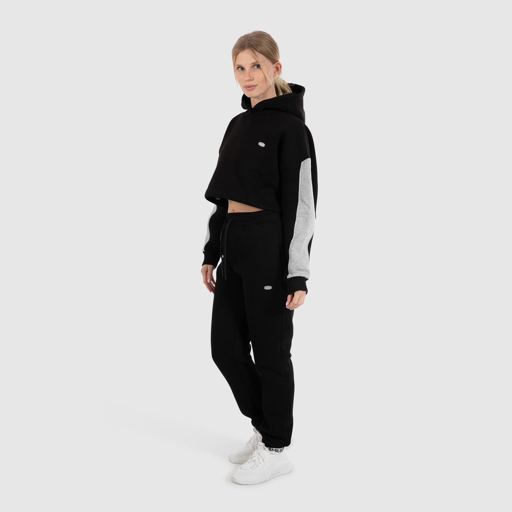 Damen Crop Hoodie Amaya Schwarz 3/6