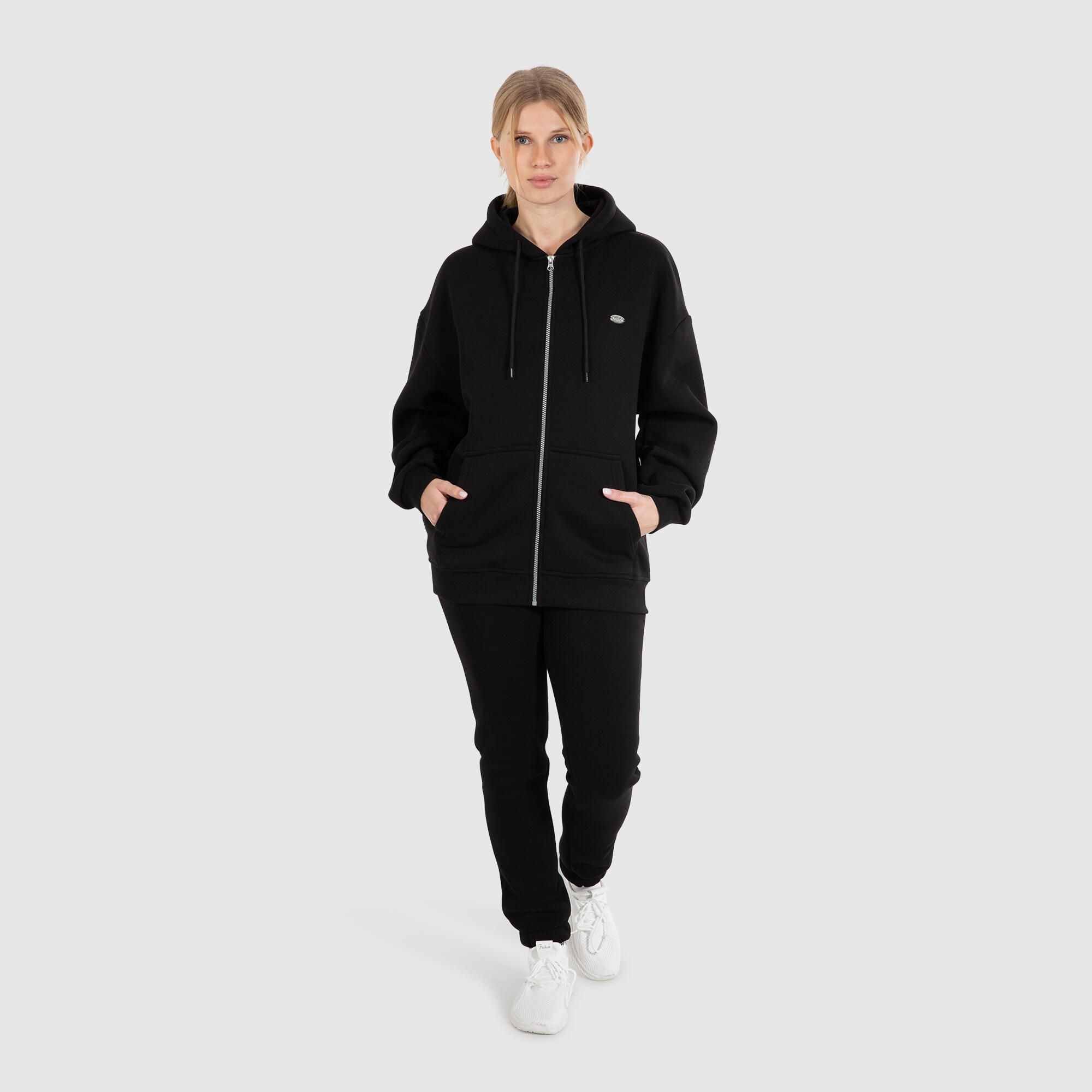 Damen Zip Hoodie Eda Schwarz 3/6