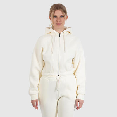 Damen Zip Hoodie Elma Creme
