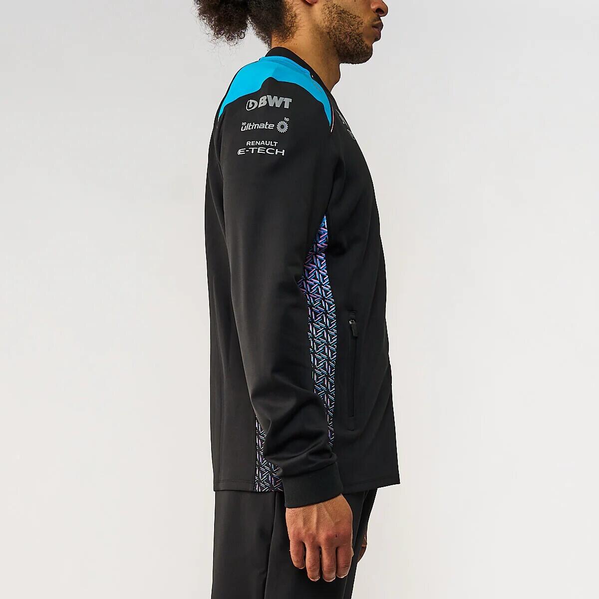 Felpa con zip da bambino in poliestere nero da abbigliamento racing 5/6