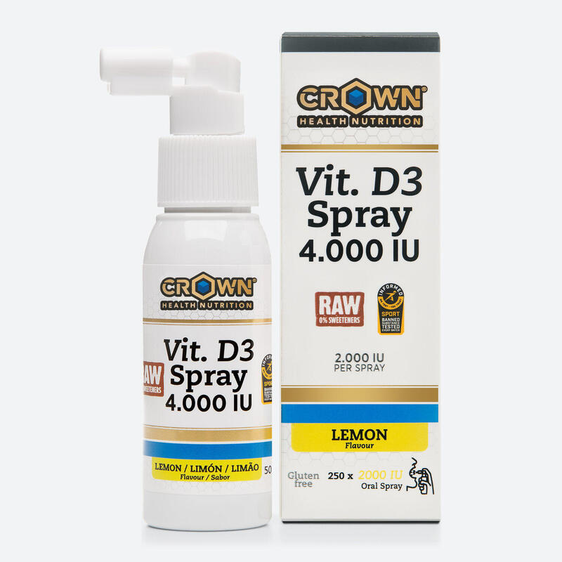 Spray de vitamina D3 4000 UI RAW (sem adoçantes) Exclusivo Online      26,65€  CROWN SPORT NUTRITION Spray de vitamina D3 4000 UI RAW (sem adoçantes)Vendido e expedido por: Crown Sport Nutrition    