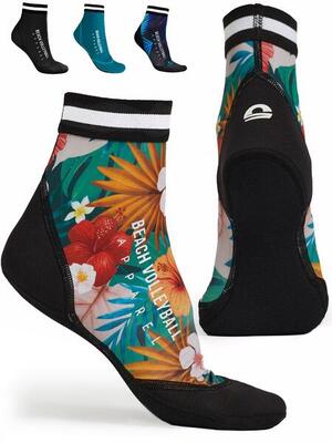 Beachsocken - schützende Beachvolleyball Socken aus Neopren und Lycra Schwarz