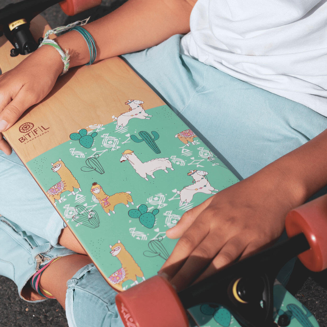 BTFL Maya- Longboard completo con llamas para niños a partir de 5 años 4/5