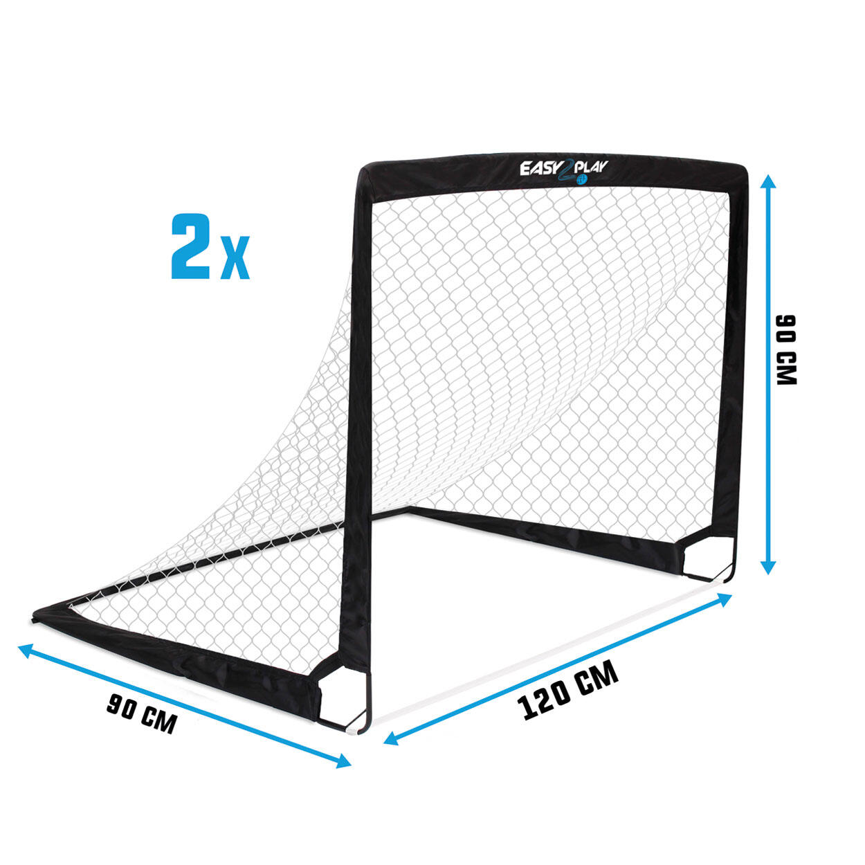 EASY2PLAY- Faltbares Outdoor Fußballtor 2er Set - Pop up Goal - 120x90x90 cm 4/8