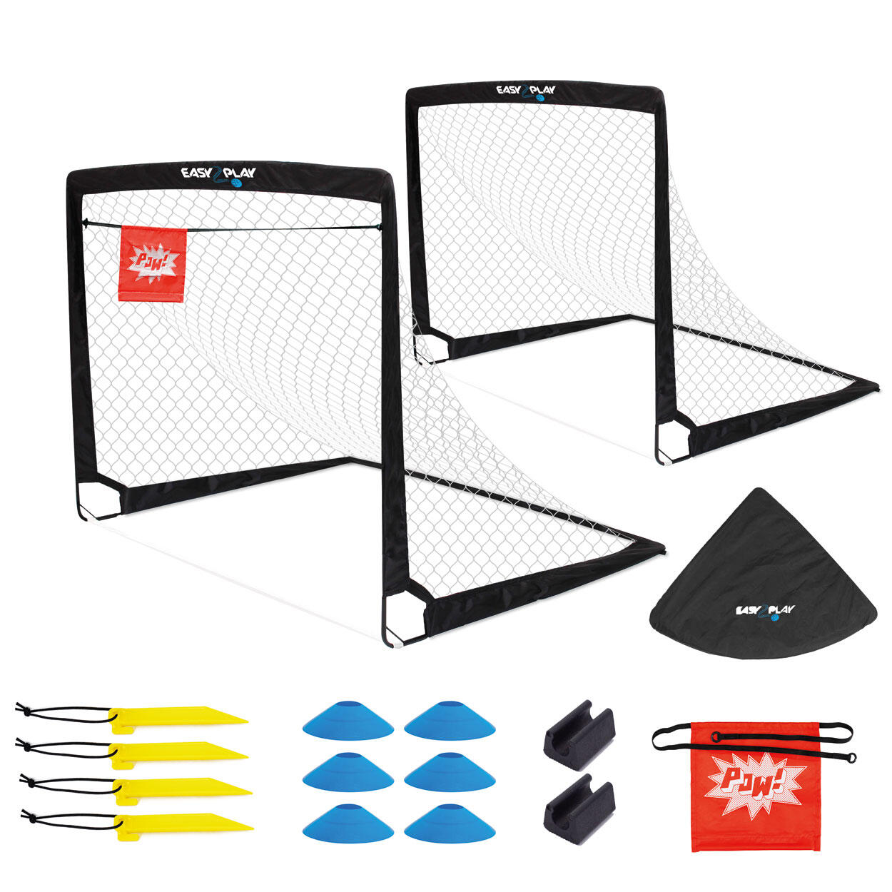 EASY2PLAY- Faltbares Outdoor Fußballtor 2er Set - Pop up Goal - 120x90x90 cm 1/8