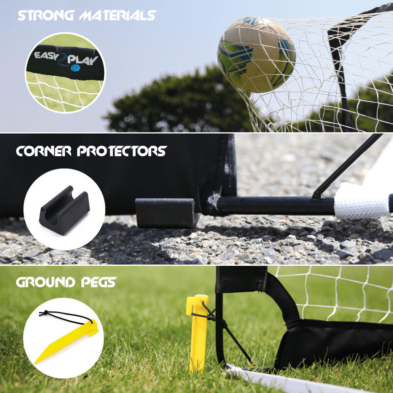 EASY2PLAY- But de foot extérieur pliable set de 2 - Pop up Goal - 120x90x90 cm