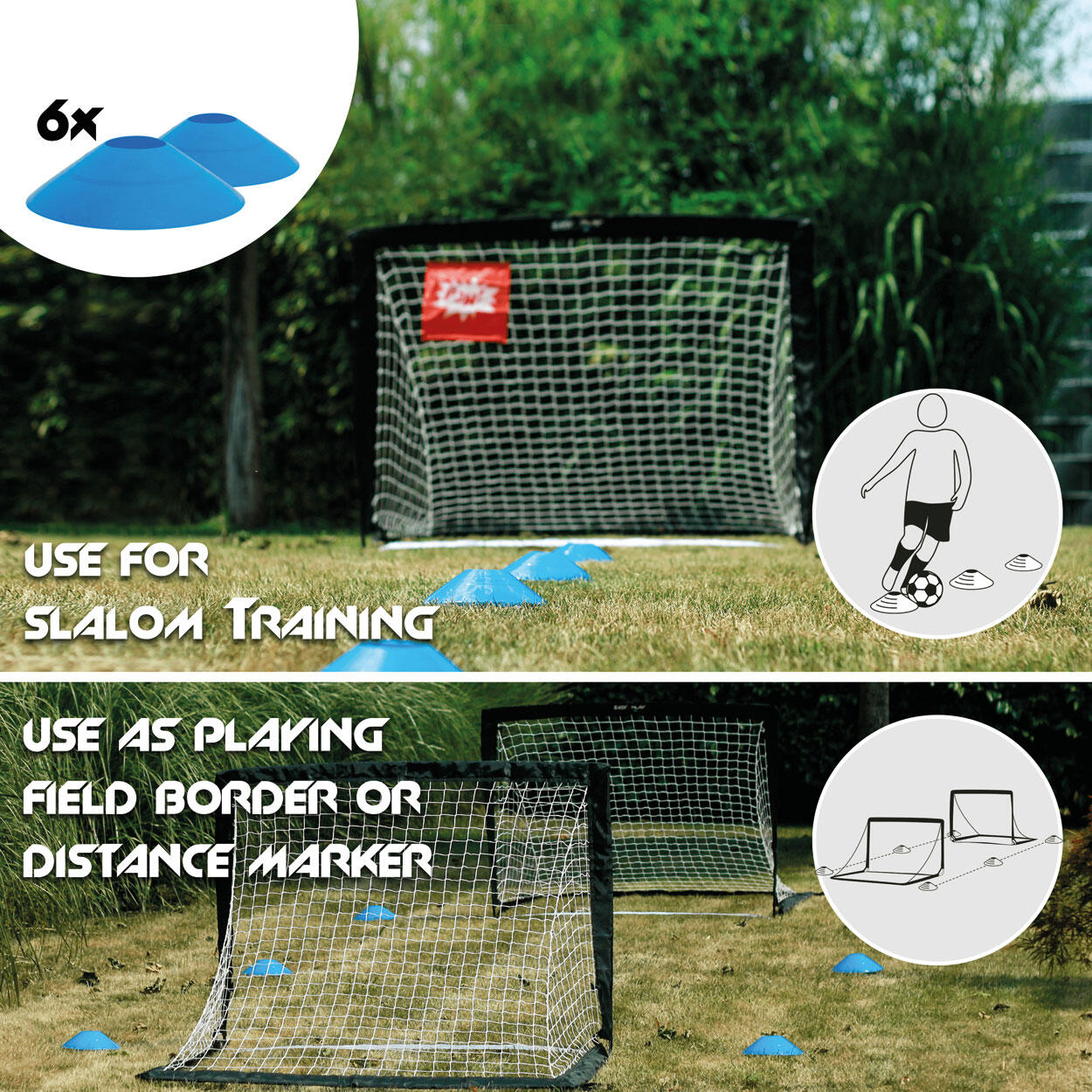 EASY2PLAY- Faltbares Outdoor Fußballtor 2er Set - Pop up Goal - 120x90x90 cm 7/8