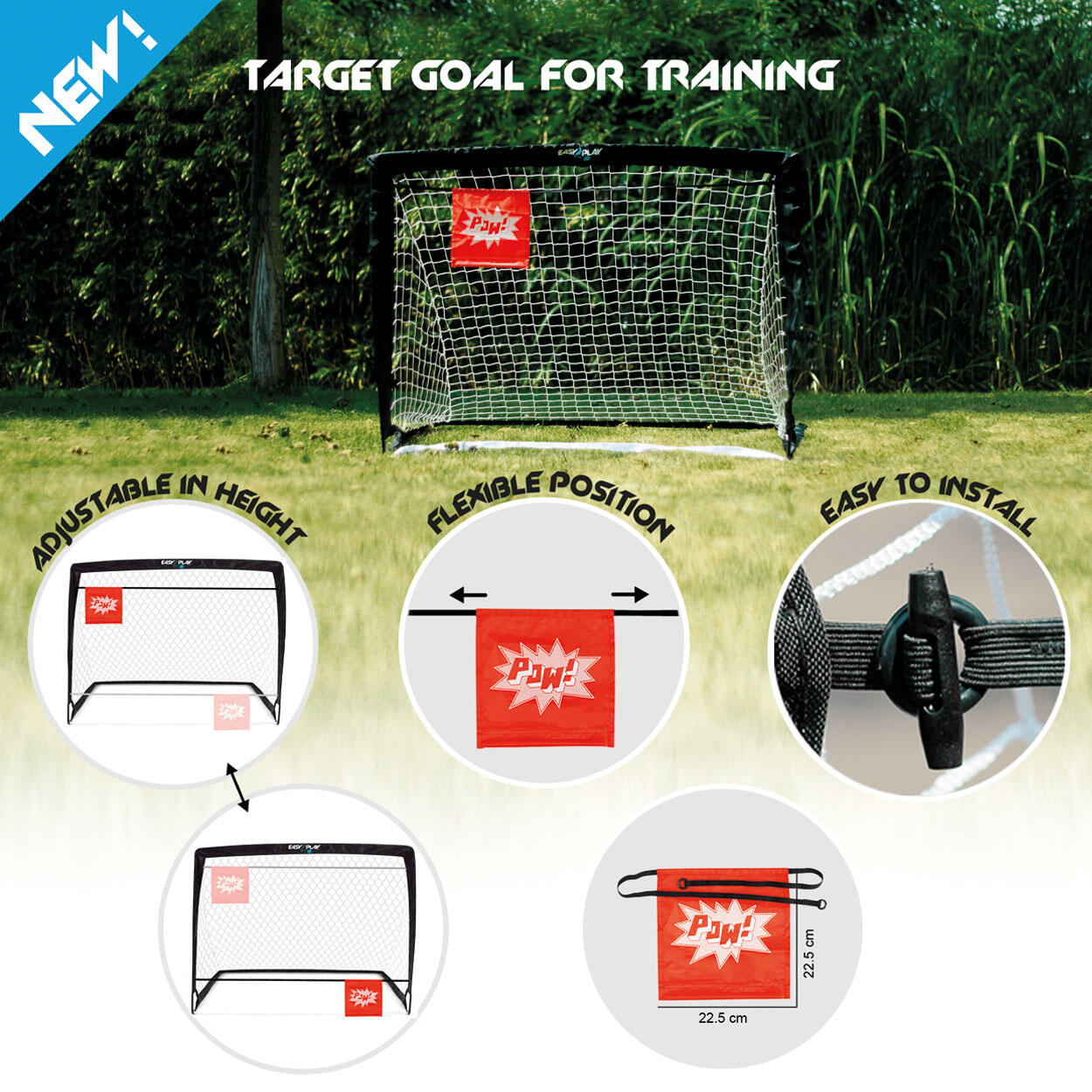 EASY2PLAY- Faltbares Outdoor Fußballtor 2er Set - Pop up Goal - 120x90x90 cm 6/8