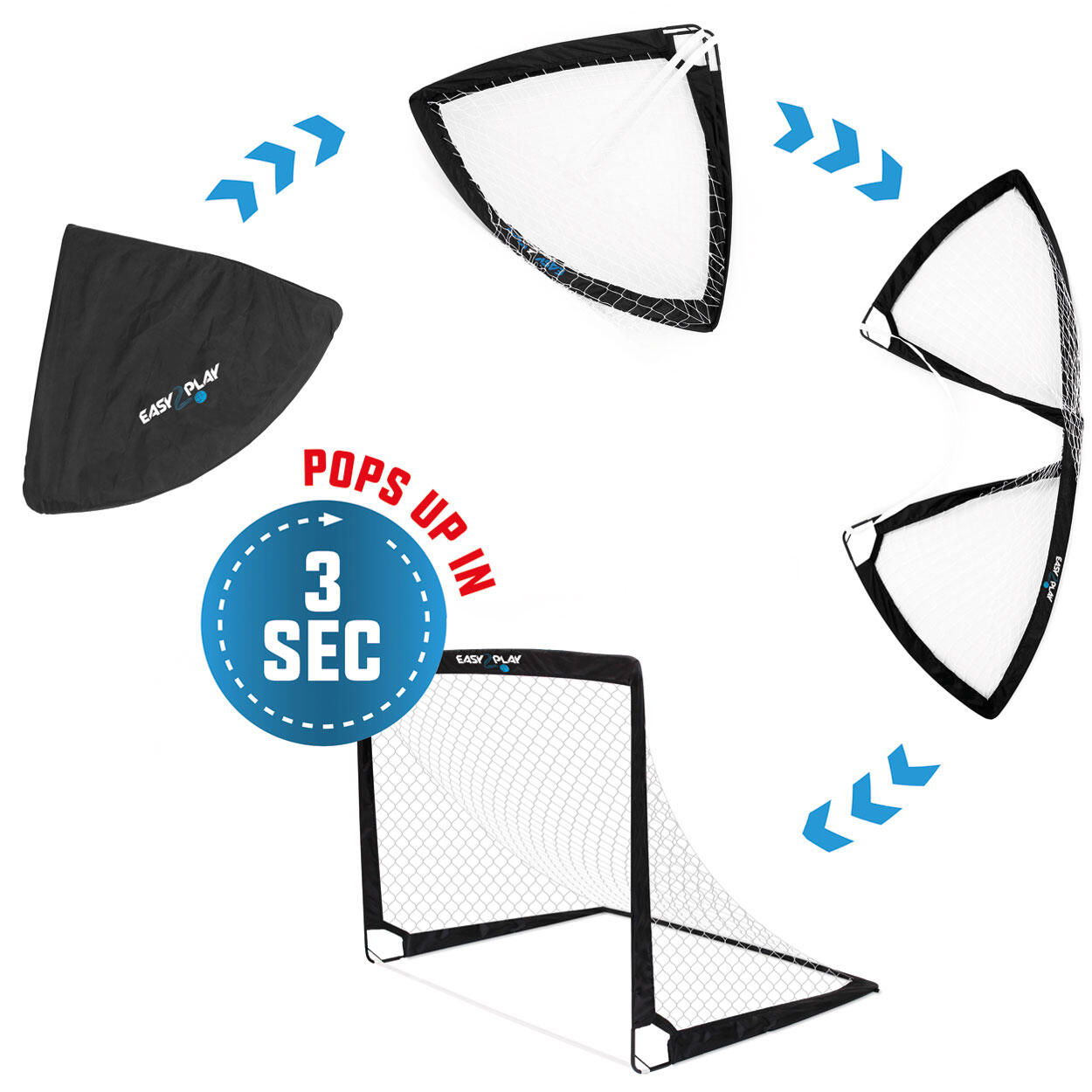 EASY2PLAY- Faltbares Outdoor Fußballtor 2er Set - Pop up Goal - 120x90x90 cm 5/8