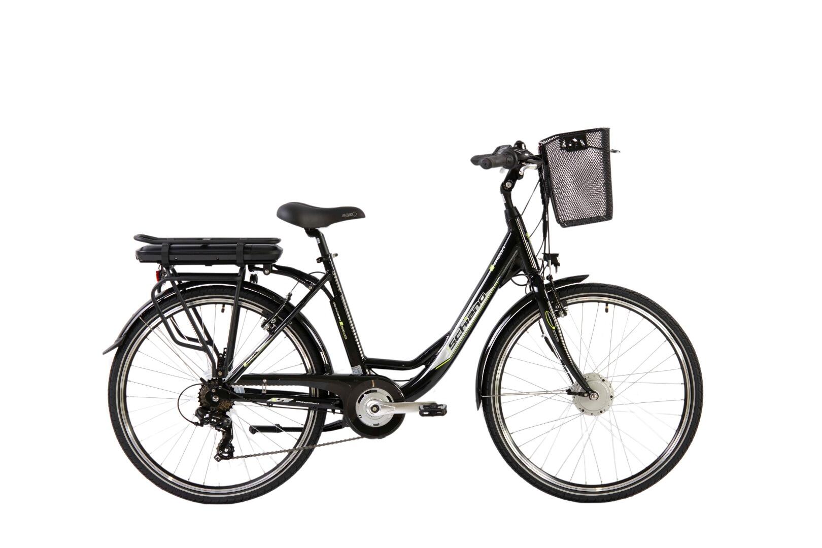 F.LLI SCHIANO Bicicleta eléctrica E-Moon 26», para adultos, aluminio, cambio Shimano, cesta