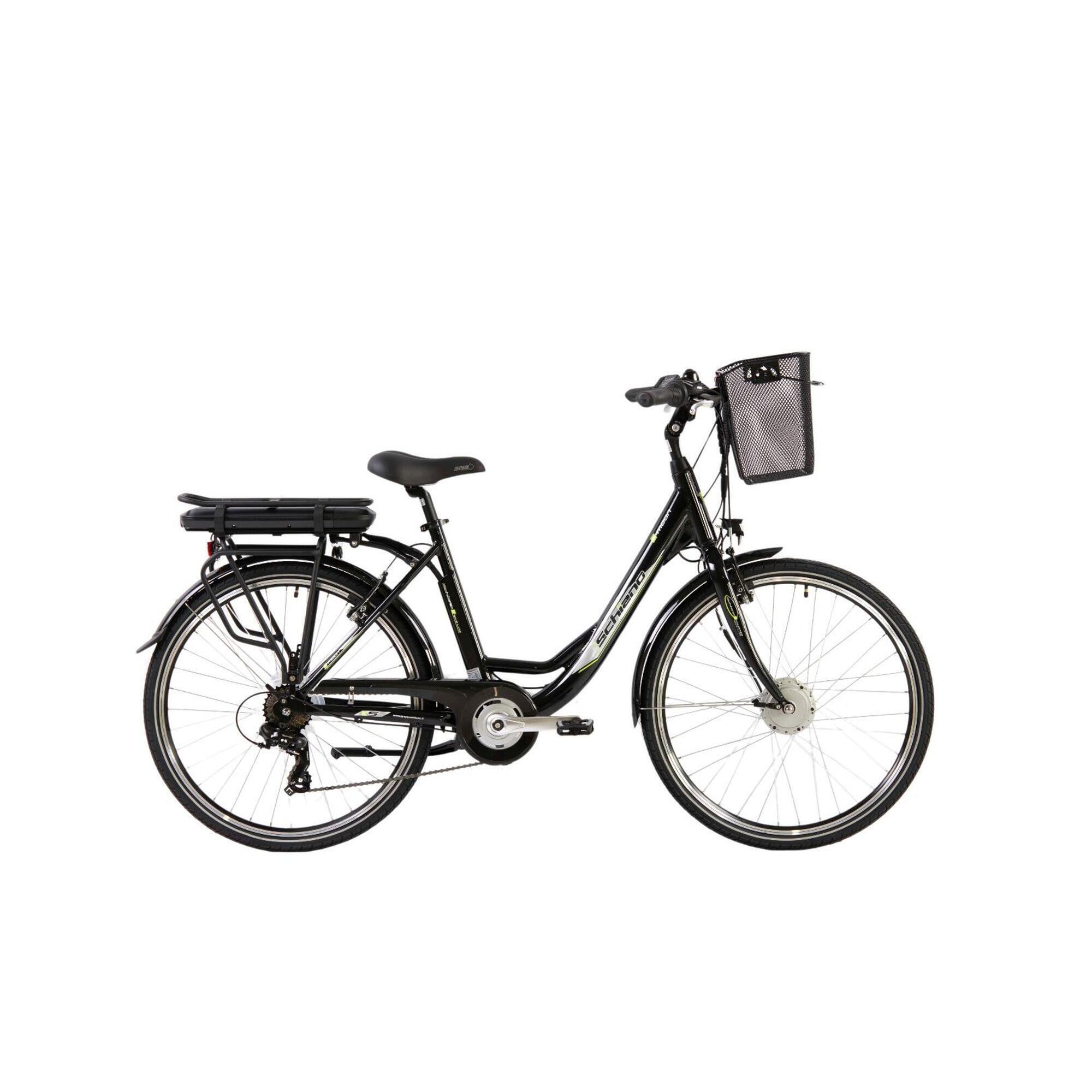 Rower elektryczny dla dorosłych E-Moon 26" aluminium, osprzęt Shimano, koszyk